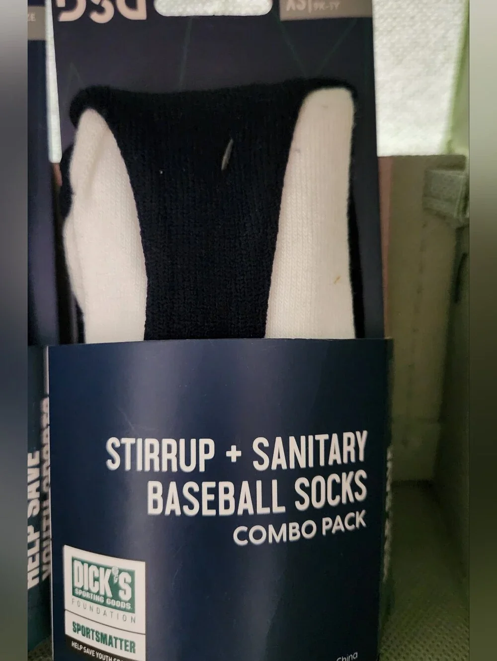 DSG Stirrup & Sanitary Baseball Socks - Navy and White Combo -Two Packs Of 2